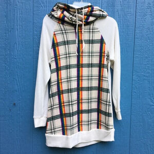 Chris & Carol Rainbow Funnel Neck Sweater Dress M